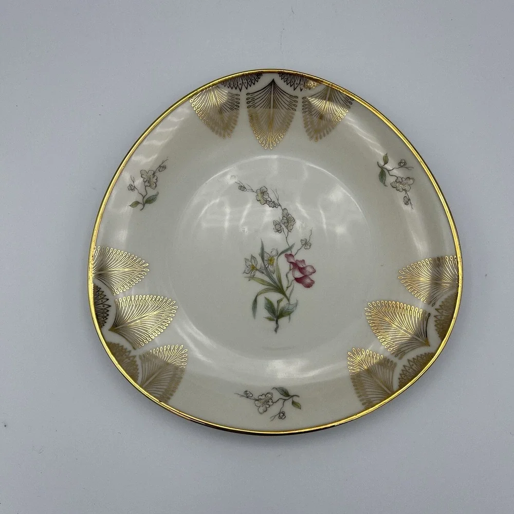 3 Pcs Winterling Roslau Trio Tea‎ Cup Saucer Dessert Luncheon Plate Floral Gold